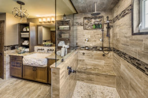 Custom design bathroom remodel by Exodus Construction - luxury coastal homes builder South County RI
